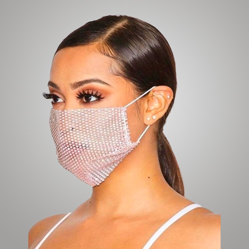 Rhinestone Face Cover Mask
